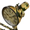 Upcycled Iron Floor Lamp Clock (Green Camo)