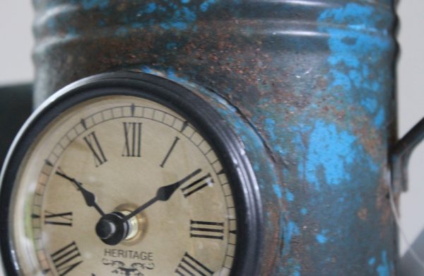 Upcycled Iron Jug Clock (Blue)