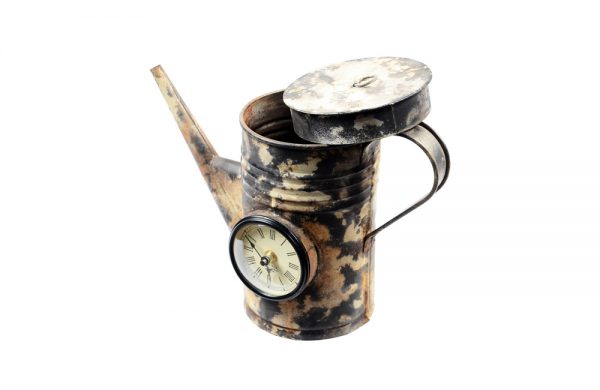 Upcycled Iron Jug Clock (Camo White)