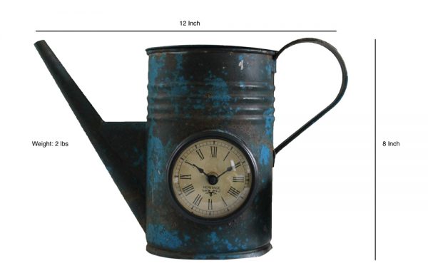 Upcycled Iron Jug Clock (Blue)