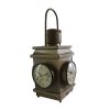 Upcycled Iron Lantern Clock (Brown)