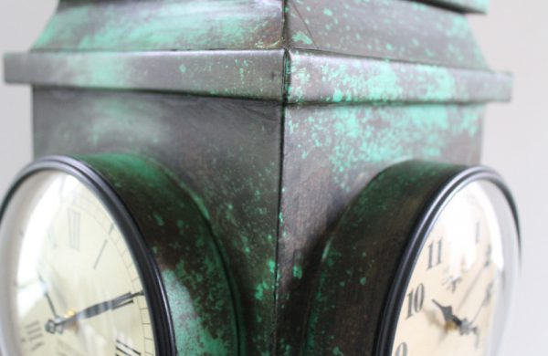 Upcycled Iron Lantern Clock (Green)