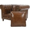 Chesterfield Top Grain Leather Armchair (Cameroon Cocoa)