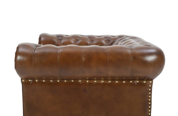 Chesterfield Top Grain Leather Armchair (Cameroon Cocoa)