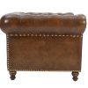 Chesterfield Top Grain Leather Armchair (Cameroon Cocoa)