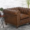 Chesterfield Top Grain Leather Armchair (Cameroon Cocoa)