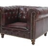 Chesterfield Top Grain Leather Armchair (Eminence Mocha)