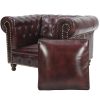 Chesterfield Top Grain Leather Armchair (Eminence Mocha)