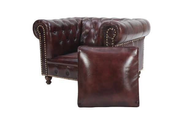 Chesterfield Top Grain Leather Armchair (Eminence Mocha)