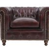 Chesterfield Top Grain Leather Armchair (Eminence Mocha)