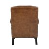 Vatican Wing Back Chesterfield Leather Accent Chair (Cameroon Cocoa)