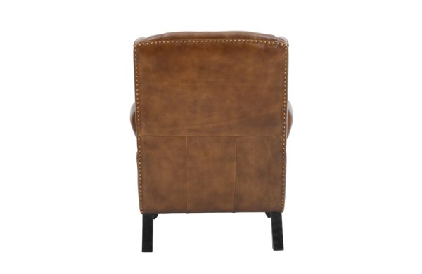 Vatican Wing Back Chesterfield Leather Accent Chair (Cameroon Cocoa)