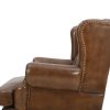 Vatican Wing Back Chesterfield Leather Accent Chair (Cameroon Cocoa)