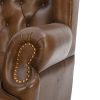 Vatican Wing Back Chesterfield Leather Accent Chair (Cameroon Cocoa)