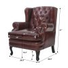 Vatican Wing Back Chesterfield Leather Accent Chair (Eminence Mocha)