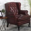 Vatican Wing Back Chesterfield Leather Accent Chair (Eminence Mocha)