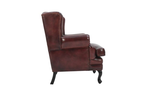 Vatican Wing Back Chesterfield Leather Accent Chair (Eminence Mocha)