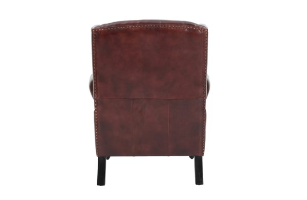 Vatican Wing Back Chesterfield Leather Accent Chair (Eminence Mocha)