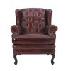 Vatican Wing Back Chesterfield Leather Accent Chair (Eminence Mocha)