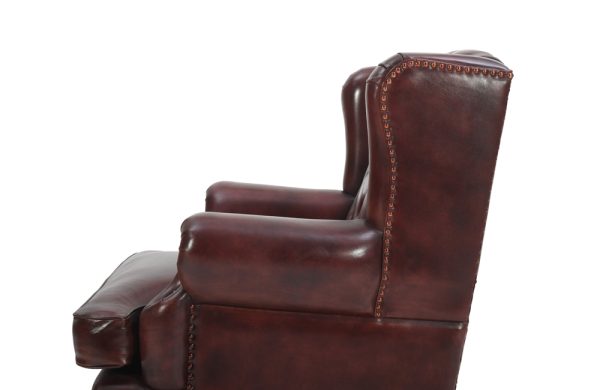 Vatican Wing Back Chesterfield Leather Accent Chair (Eminence Mocha)