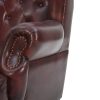 Vatican Wing Back Chesterfield Leather Accent Chair (Eminence Mocha)