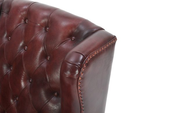 Vatican Wing Back Chesterfield Leather Accent Chair (Eminence Mocha)