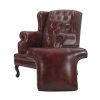 Vatican Wing Back Chesterfield Leather Accent Chair (Eminence Mocha)