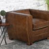 Chelsey Mannor Top Grain Leather Armchair (Cameroon Cocoa)