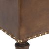 Bellezza Top Grain Leather Wheel Ottoman (Cocoa)