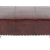 Bellezza Top Grain Leather Wheel Ottoman (Mocha)