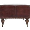 Bellezza Top Grain Leather Wheel Ottoman (Mocha)