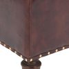 Bellezza Top Grain Leather Wheel Ottoman (Mocha)